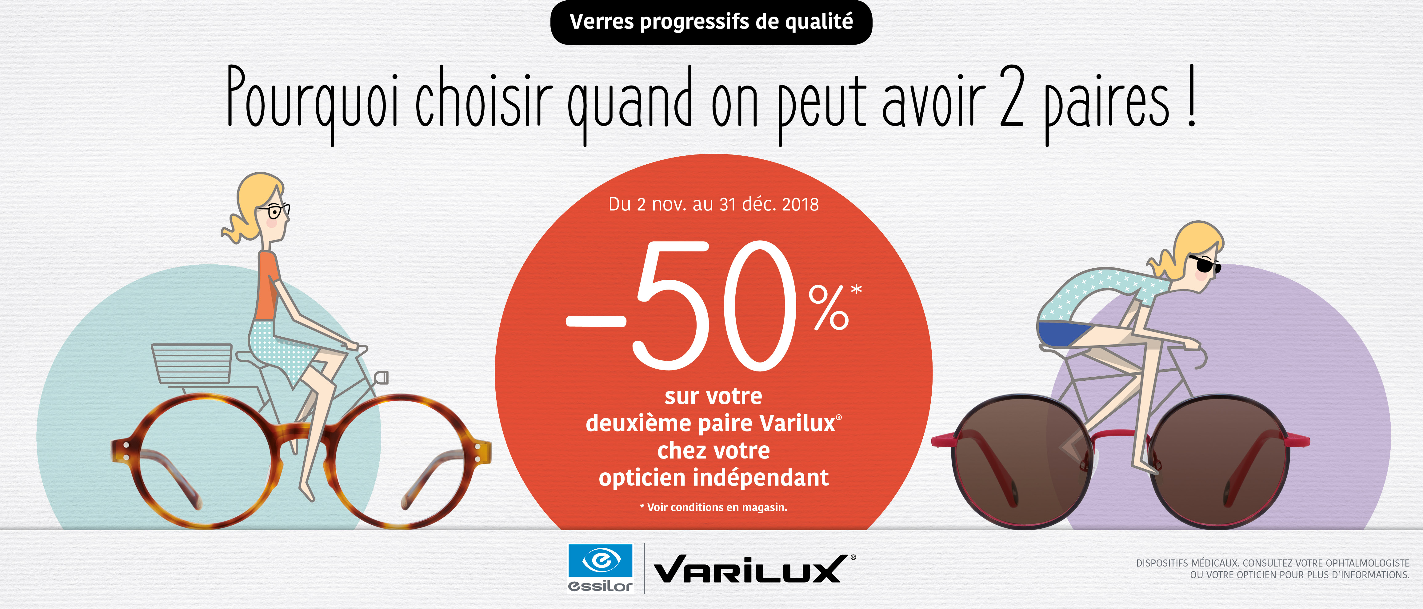 Actualité optique opticien : -50% sur la deuxième paire de Varilux