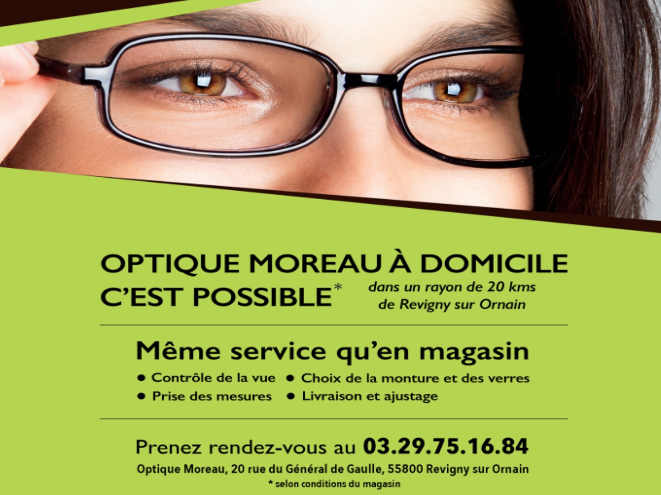Actualité optique opticien : Optique Moreau à domicile, c'est possible.