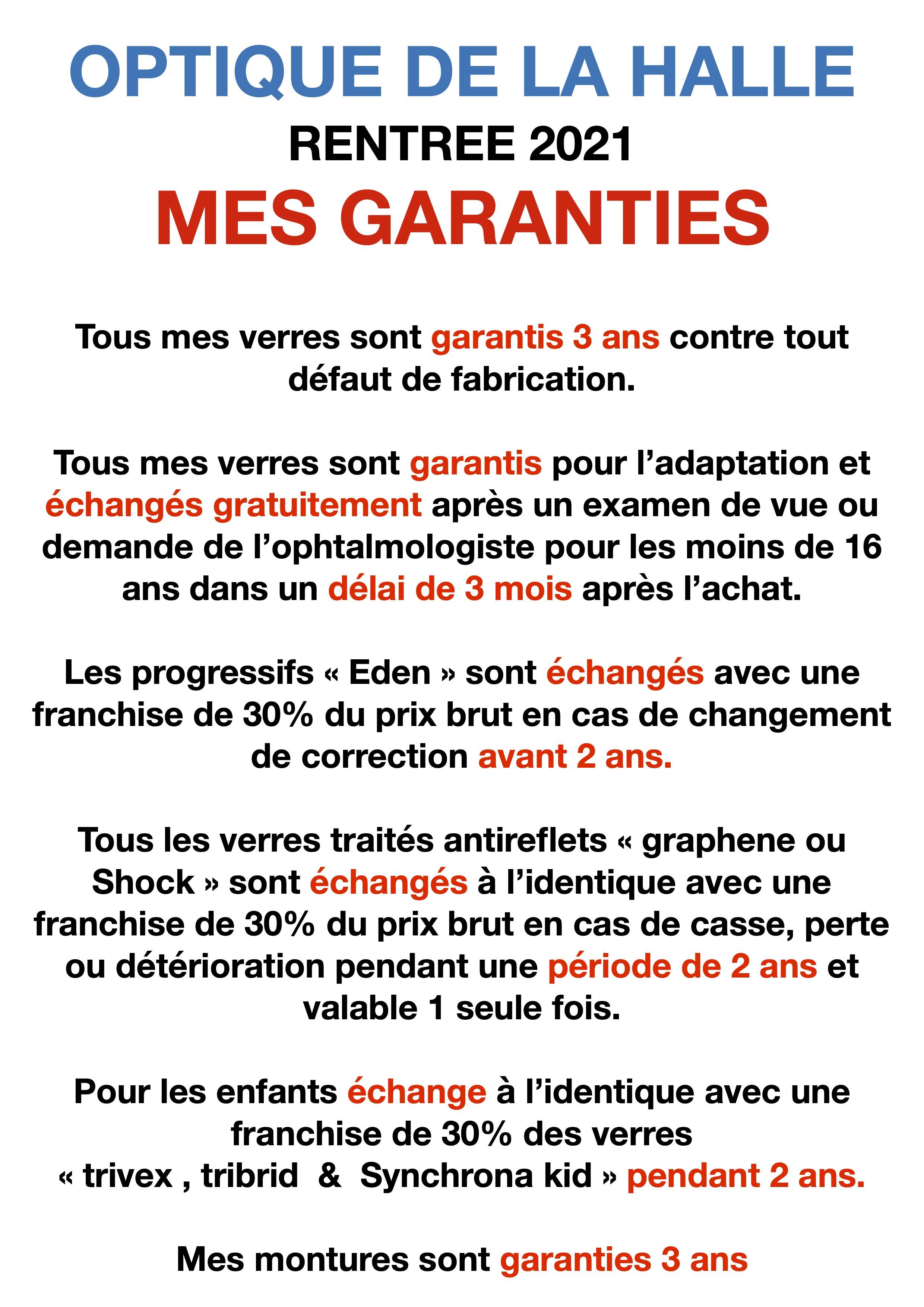 Bulletin optique opticien : Voici les garanties que je propose 