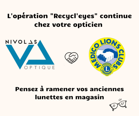 Actualité optique opticien : Nivolas Optique & Medico Lions Clubs s'associent !
