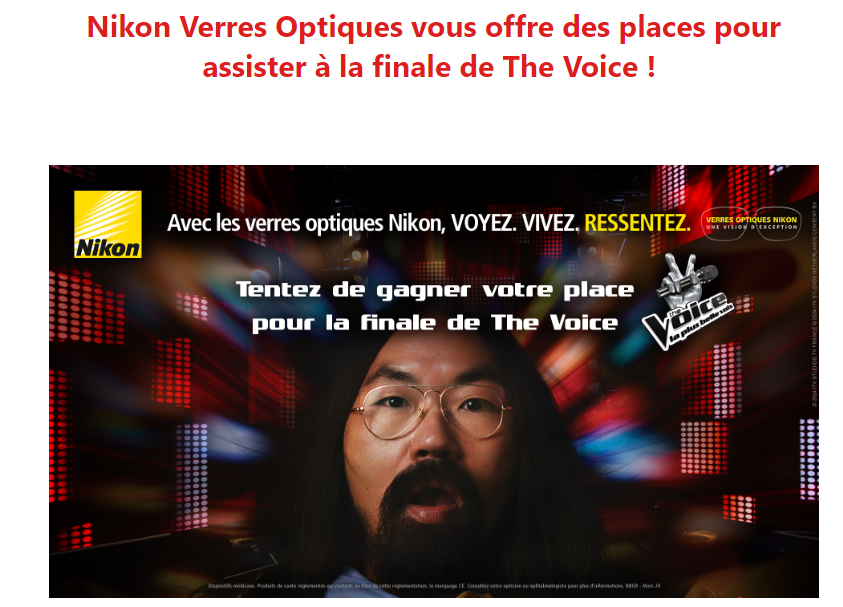 Bulletin optique opticien : Tentez votre chance !! pour gagner vos places pour la grande FINALE de The Voice avec myTF1 !!