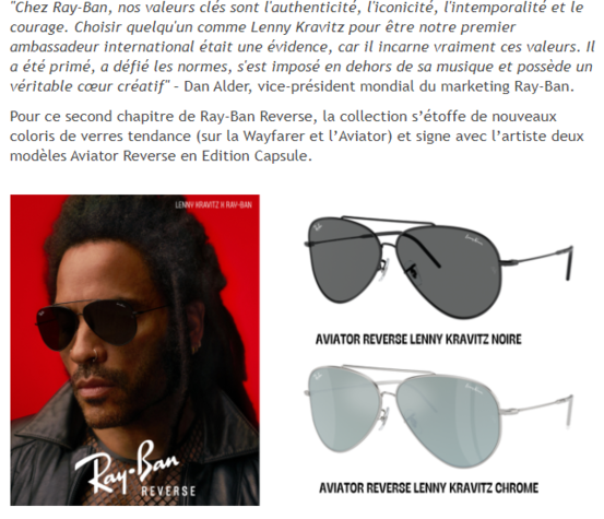 Image actualité Lenny Kravitz X Ray-Ban