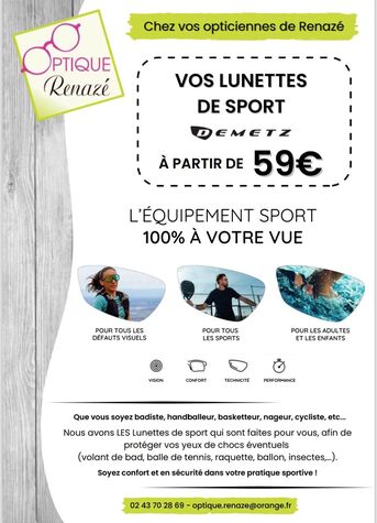 Actualité optique opticien : Lunettes spéciales SPORTS !