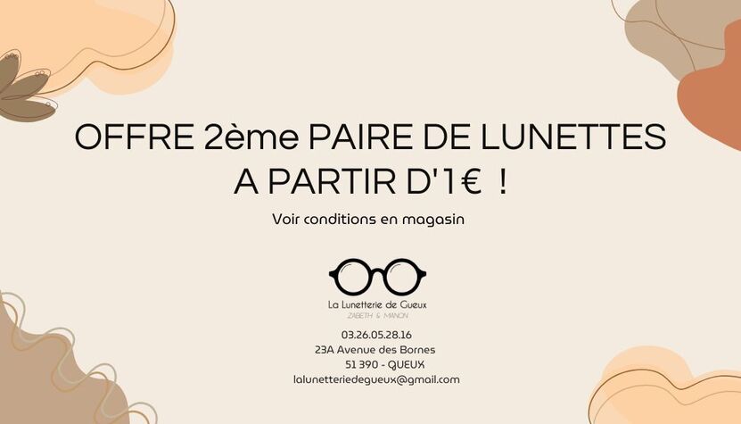 Image actualité OFFRE 2ème PAIRE DE LUNETTES A PARTIR D'1€  !