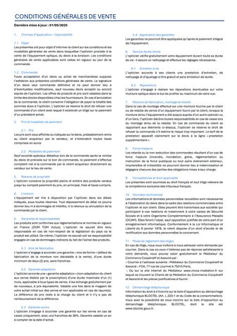 Image actualité Conditions générales de vente