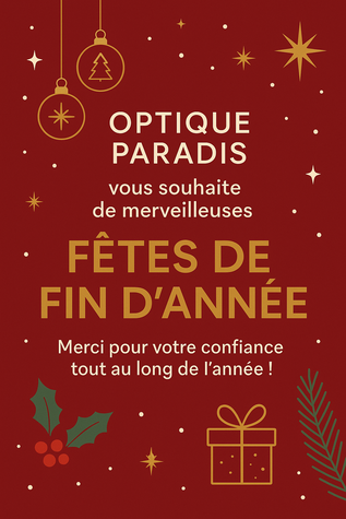 Image actualité Optique Paradis vous souhaite de merveilleuses fêtes de fin d'année