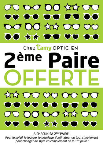 Image actualité Chez LAMY OPTICIEN, on vous propose une 2ème paire… offerte 🎁 