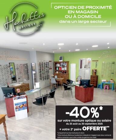 -40% sur votre monture optique ou solaire