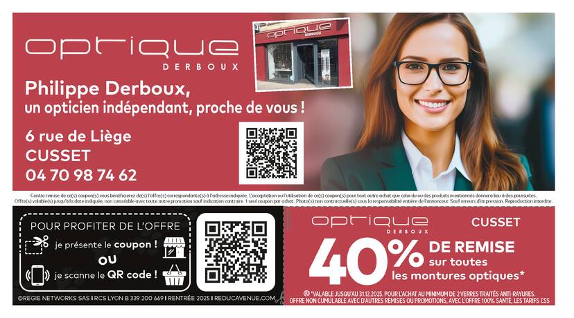 -40 % sur les montures optiques