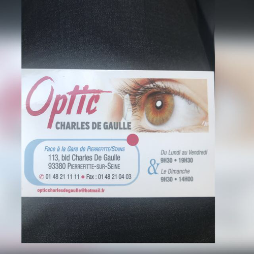 Magasin opticien indépendant OPTIC CHARLES DE GAULLE 93380 PIERREFITTE