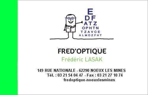 Magasin opticien indépendant FRED'OPTIQUE 62290 NOEUX LES MINES
